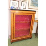 19thC Pier Cabinet with Burr Walnut inlay, 2 fitted shelves to interior. 78cm in Width