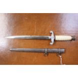 German WW2 Army Officers Dagger with Puma Makers mark with Rare Aluminium Cross guard. 40cm in