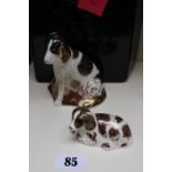 Collection of 2 Royal Crown Derby paperweights to include Molly & Scruff Dogs Gold stoppers and