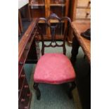 Set of 4 Victorian Mahogany carved dining chairs with upholstered seats