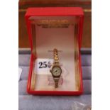 Ladies Sekonda 9ct Gold cased wristwatch on expanding bracelet