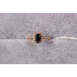 Ladies 18ct Gold Sapphire & Diamond cluster ring 2.8g total weight