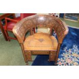 Interesting Late 19thC Moroccan Throne Chair with mother of pearl inlay