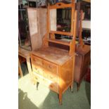 Satinwood Dressing table of 3 drawers with mirror back