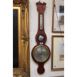 Local Interest; Early 19thC Mahogany inlaid Barometer P Canova of Huntingdon