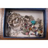Collection of assorted Silver jewellery inc. Bangles, Pearl bracelet etc