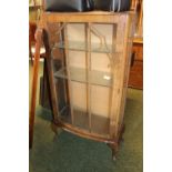 1950s Walnut glazed china cabinet on cabriole legs