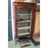 Edwardian Inlaid China cabinet with 3 shelves to interior over splayed legs