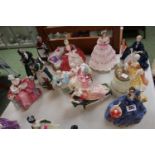 Collection of Royal Doulton and Royal Worcester figurines inc. Elyse, Repose, Laurianne etc (11)