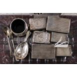Collection of assorted Silver matchbox cases, 2 Silver match Vestas and assorted Silver items 190g