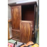 19thC Mahogany Linen Press with drawer base