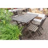 Folding rectangular table and 4 folding chairs