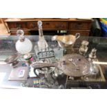 Collection of assorted Silver items inc, SIlver cigarette case, Silver Sauce boat etc