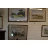 3 Watercolours to include W Nicholson, Walter M Allcott 1917 watercolour of a Farmstead and a