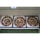 3 Boxed Royal Crown Derby Collectors Plates 2001 Thistle, Clover and Lavender