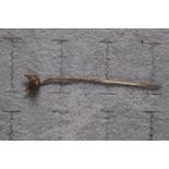 9ct Gold Fox head Stick Pin, 1.4g total weight