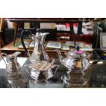 4 Piece Silver Tea set with Ebony Handles by Z Barraclough & Sons 1.3kg total weight