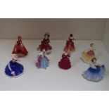 Collection of 8 Royal Doulton Miniature Ladies boxed