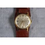 Gents 18K Gold Cased Gandino wristwatch On leather Strap