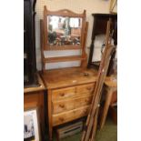 Satinwood Dressing table of 3 drawers with mirror back