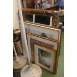 Collection of assorted Pictures and a framed mirror