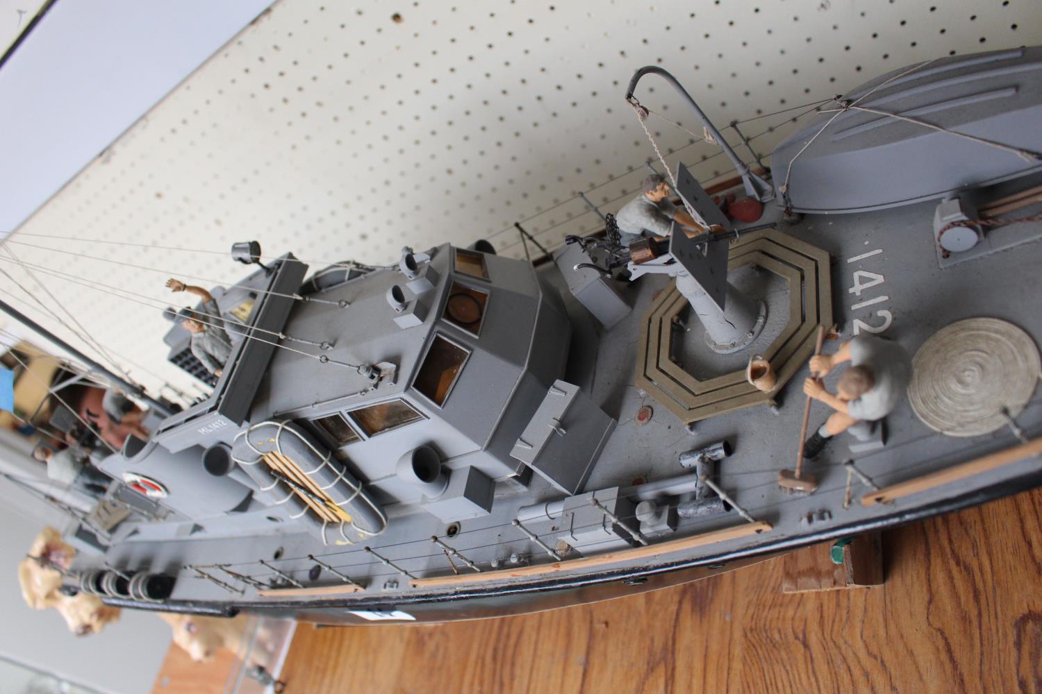 WWII Radio Controlled boat on stand. 90cm in Length - Image 3 of 4