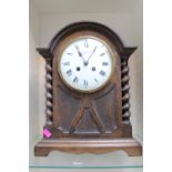 Jas Hardy & Co ltd of Aberdeen retailed oak cased clock with French movement. 33cm in Height