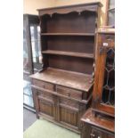 Oak Old Charm style dresser with Linenfold cupboard doors