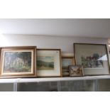 Collection of 5 Watercolours and Paintings to include Michael Norman 'Willy Lots Cottage at