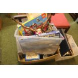 2 Boxes of assorted Toys and bygones inc. Lego Fire Station 6385 etc