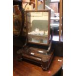 Victorian Walnut dressing table mirror with single drawer to base