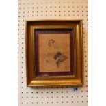 Framed watercolour of Queen Victoria unsigned 11 x 14cm