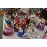 Collection of Royal Doulton and Royal Worcester figurines inc. Victoria, Olga etc (11)