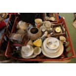 Tray of assorted Ceramics and collectables inc. Wedgwood, Copelands etc