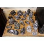 Large Collection of Canadian The Wolf Sculptures inc Inuits, Beaver, Seals etc