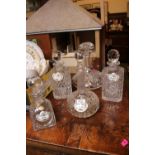 Colelction of assorted Decanters inc. Burgoyne , 3 with Crown Staffordshire Labels