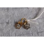 Pair of 9ct Gold Stone set clip on earrings 1.2g total weight