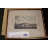 Local Interest; Framed coloured lithograph of St Ives from the Itinerant after a drawing by R