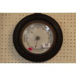 Oak Framed Circular Aneroid Barometer