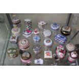 Collection of assorted Ceramic Lidded Pill Pots inc. Halcyon Days, Regal, Del Prado etc
