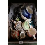 Collection of 19thC and later Ceramics and a Pair of Potlids