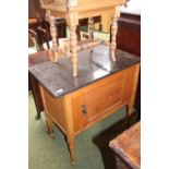 Edwardian Satinwood cupboard with marble top