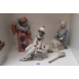 3 Nao Porcelain figures of Clowns