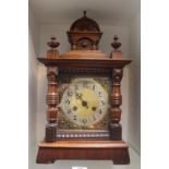 Oak Cased Edwardian Bracket clock with numeral dial