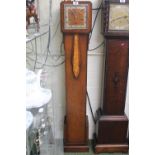 Art Deco Oak cased grandmother clock with roman numeral dial