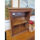 Glazed Early 20thC collectors cabinet with brass handles