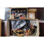 Box of assorted Ladies Costume necklaces, Brooches, Bangles, Rings etc