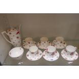 Royal Doulton Rose decorated Coffee set for 6