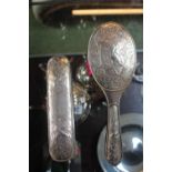 Good quality Silver Swallow embossed dressing table brush set Birmingham 1898