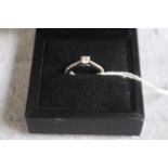 Ladies 9ct White Gold Diamond set ring 0.25ct with Diamond set shoulders. 2.4g total weight. Size O